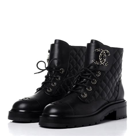 chanel lug boots|Chanel lambskin boots.